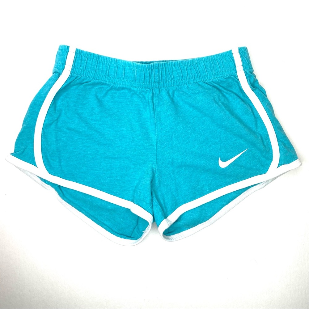 Nike cotton Campcore retro look elastic waist short blue white S
